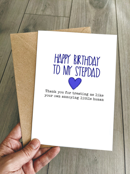 Funny Cute Birthday Card For Your Step-dad - Thank You Stepdad – That 