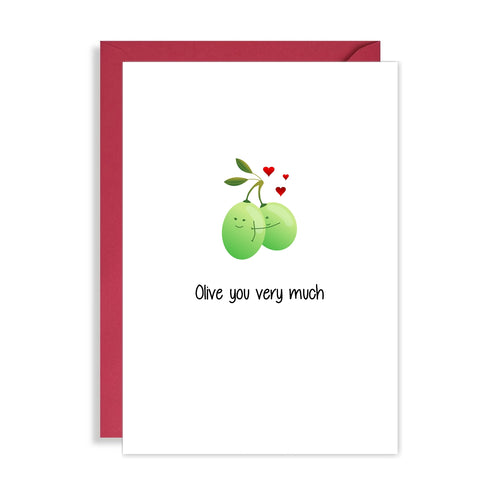 Cute Pun Valentines Day Card - Olive you!